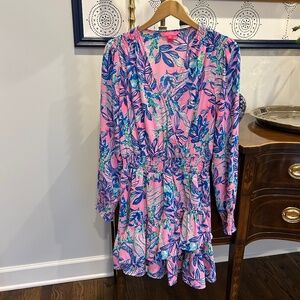 Lilly Pulitzer Pink Floral Dress Size 8